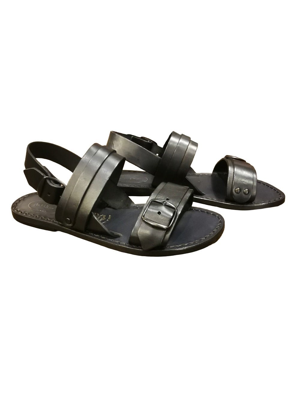 Sandalo con fibbie da donna Pelletteria Allegrini Filippo 700XD Nero - Pelletteria Allegrini