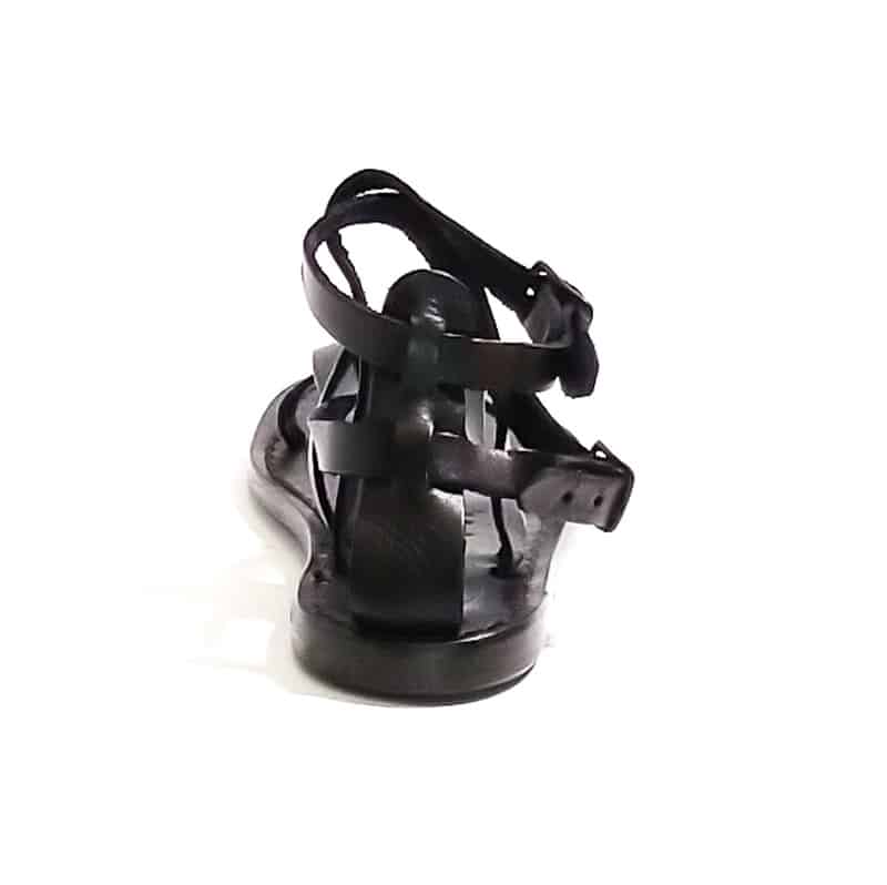 Sandalo in cuoio alla schiava donna con fibbie Pelletteria Allegrini Filippo 574D nero - Pelletteria Allegrini