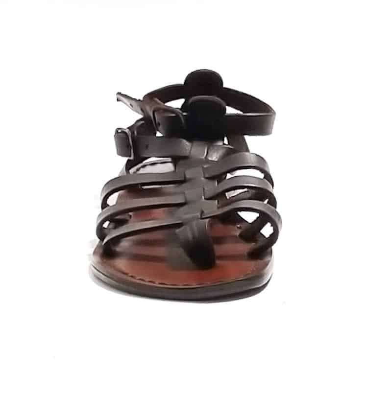 Sandalo in cuoio alla schiava donna Pelletteria Allegrini Filippo 506D testa di moro - Pelletteria Allegrini