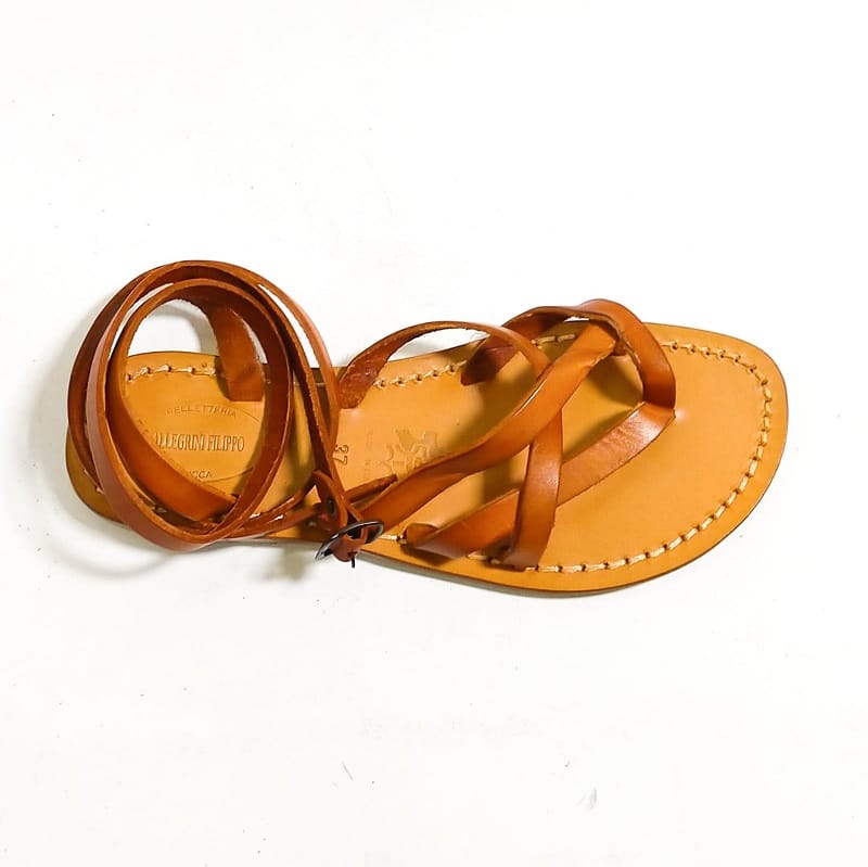 Sandalo in cuoio alla schiava donna Pelletteria Allegrini Filippo 588D cuoio - Pelletteria Allegrini