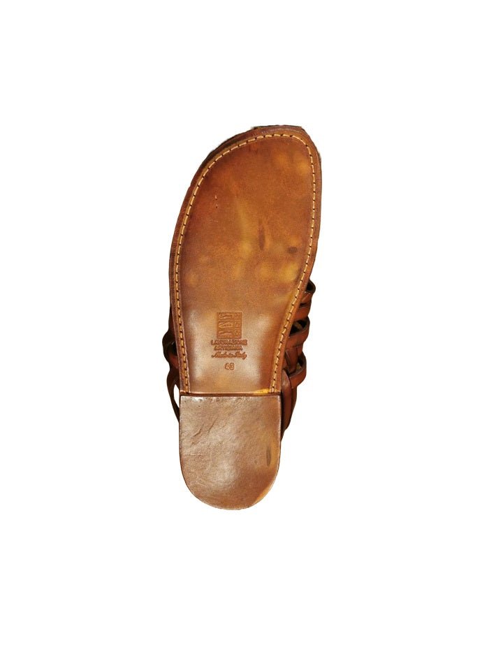 Sandalo in cuoio da uomo Pelletteria Allegrini Filippo 520U chianti - Pelletteria Allegrini