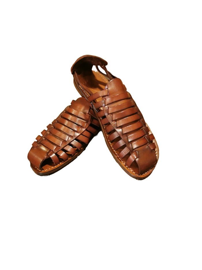 Sandalo in cuoio da uomo Pelletteria Allegrini Filippo 520U chianti - Pelletteria Allegrini