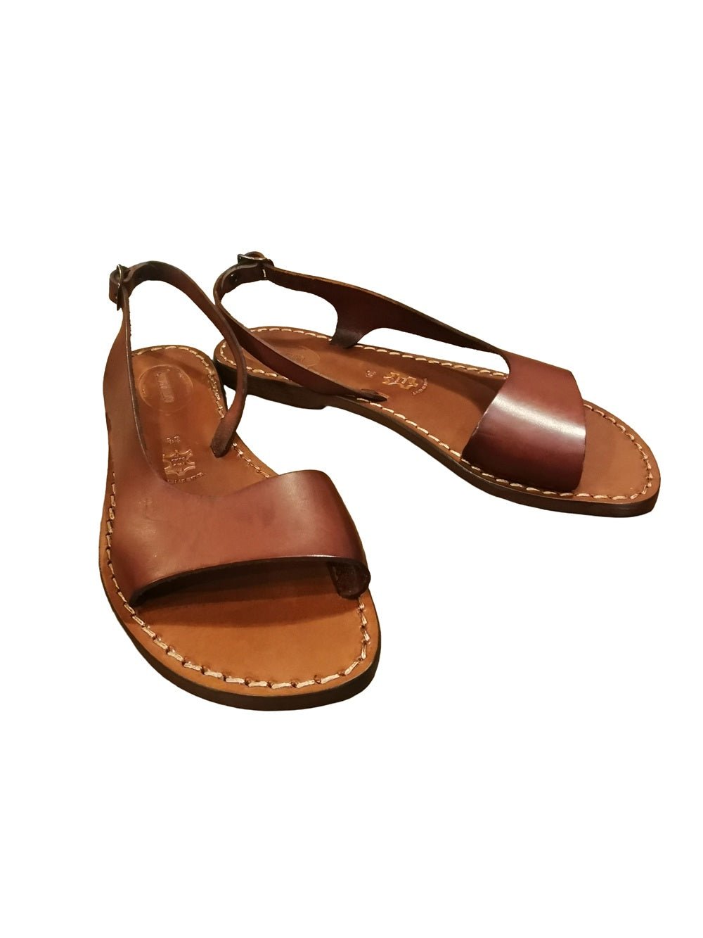 Sandalo in cuoio donna con laccio Pelletteria Allegrini Filippo 527D Chianti - Pelletteria Allegrini