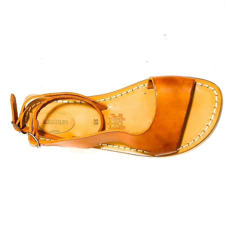 Sandalo in cuoio donna con laccio Pelletteria Allegrini Filippo 527D Cuoio - Pelletteria Allegrini