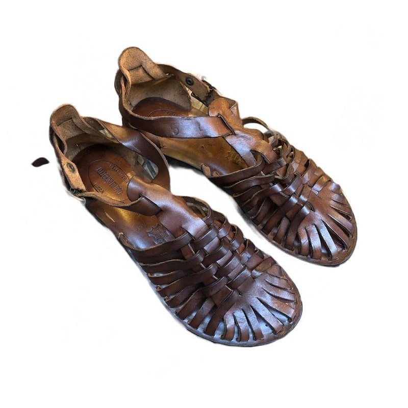Sandalo in cuoio gabbia donna Pelletteria Allegrini Filippo W2033 marrone - Pelletteria Allegrini