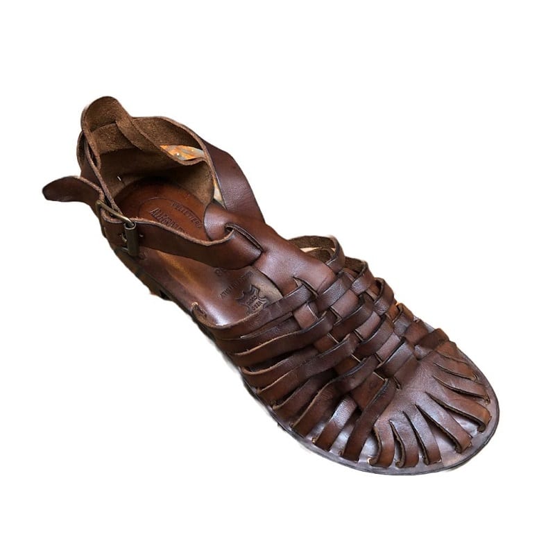 Sandalo in cuoio gabbia donna Pelletteria Allegrini Filippo W2033 marrone - Pelletteria Allegrini