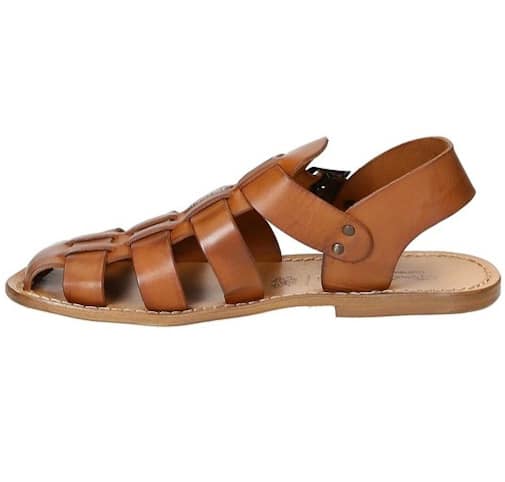 Sandalo in cuoio gabbia uomo Pelletteria Allegrini Filippo 502U cuoio - Pelletteria Allegrini