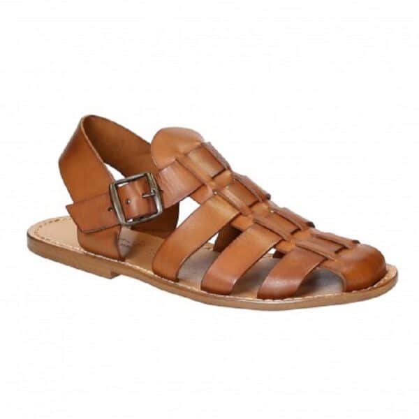 Sandalo in cuoio gabbia uomo Pelletteria Allegrini Filippo 502U cuoio - Pelletteria Allegrini