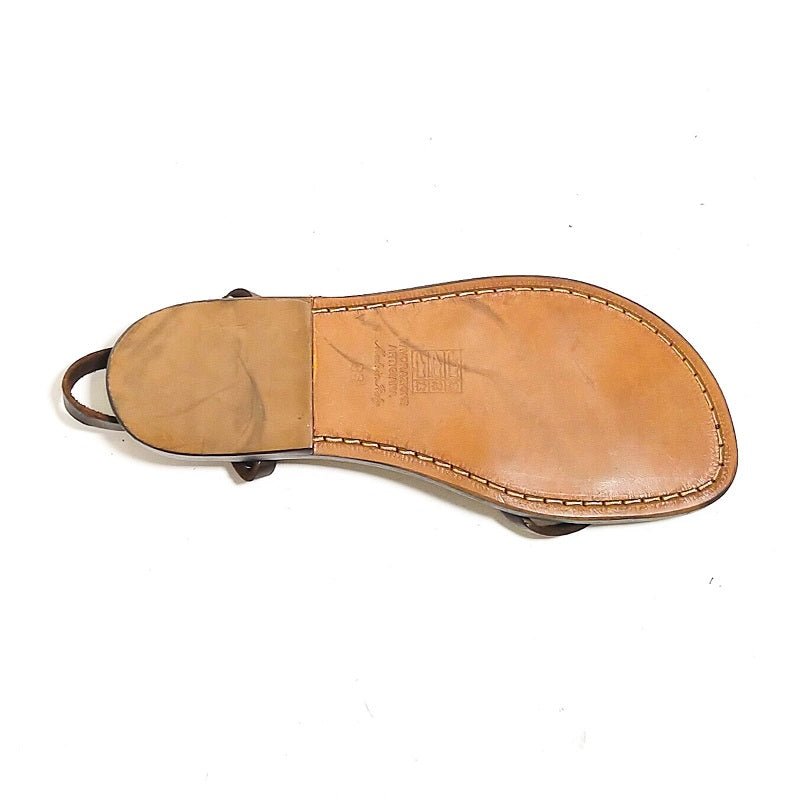 Sandalo in cuoio infradito donna Pelletteria Allegrini Filippo 537D Testa di moro - Pelletteria Allegrini