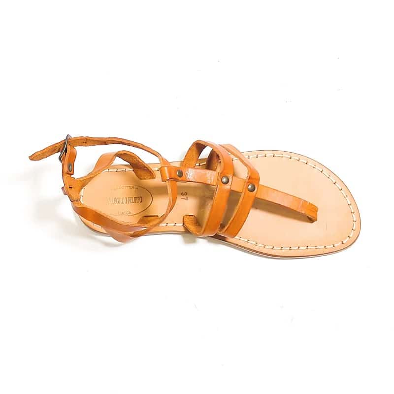 Sandalo in cuoio infradito donna Pelletteria Allegrini Filippo 577D cuoio - Pelletteria Allegrini