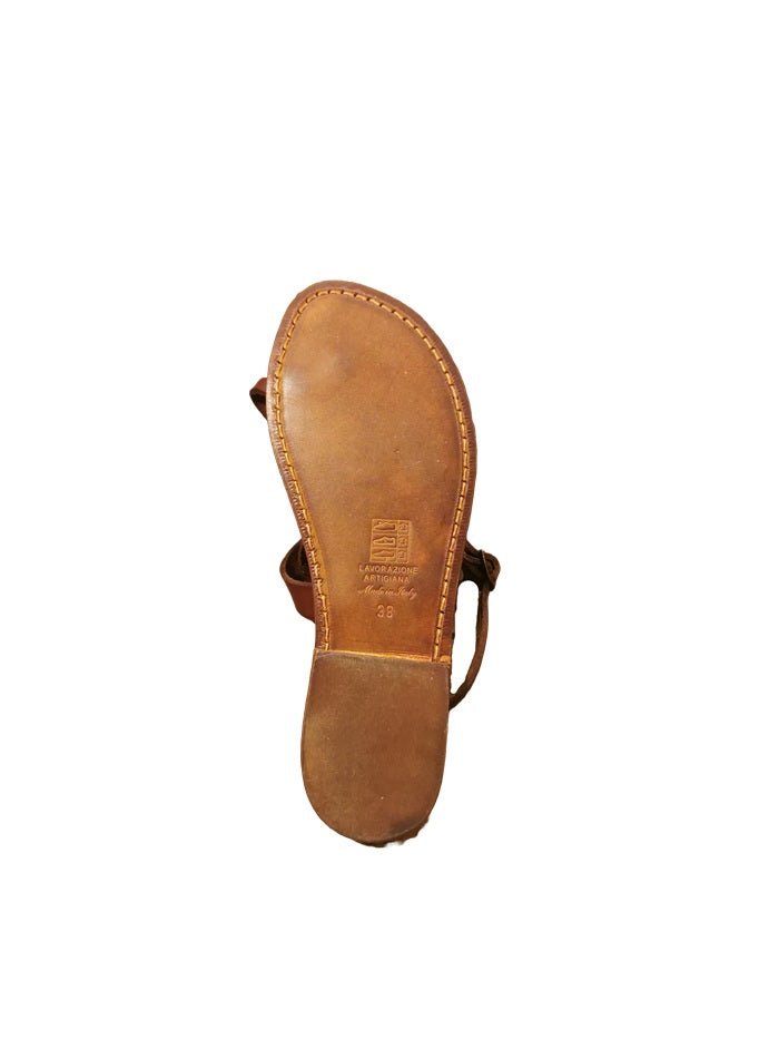 Sandalo infradito in cuoio donna Pelletteria Allegrini Filippo 538XD chianti - Pelletteria Allegrini