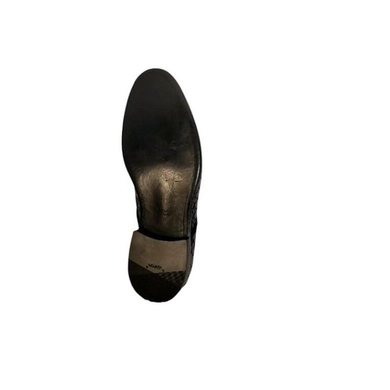 Scarpa da uomo in pelle intrecciata Pelletteria Allegrini Filippo 6043 nero - Pelletteria Allegrini