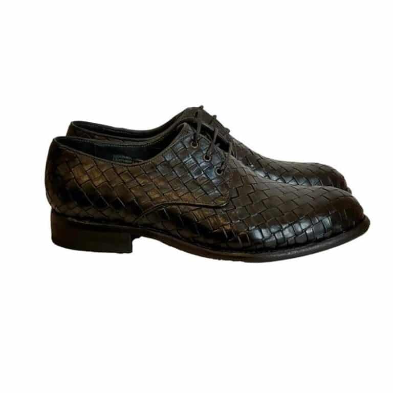 Scarpa da uomo in pelle intrecciata Pelletteria Allegrini Filippo 6043 nero - Pelletteria Allegrini