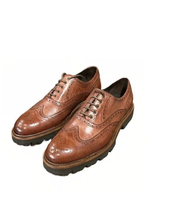 Scarpa stringata uomo in pelle Pelletteria Allegrini Filippo PRESTON siberia - Pelletteria Allegrini