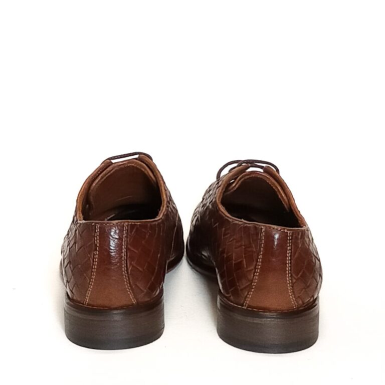 Scarpa uomo in pelle intrecciata Pelletteria Allegrini Filippo 6043 coker - Pelletteria Allegrini