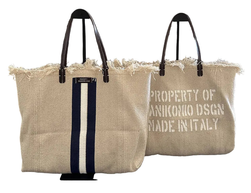 Shopper in cotone Manikomio SHPCS Blu - Pelletteria Allegrini