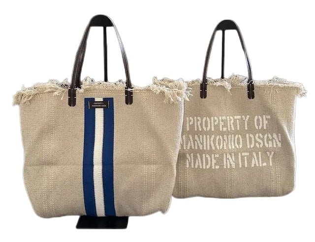 Shopper in cotone Manikomio SHPCS Blu Royal - Pelletteria Allegrini