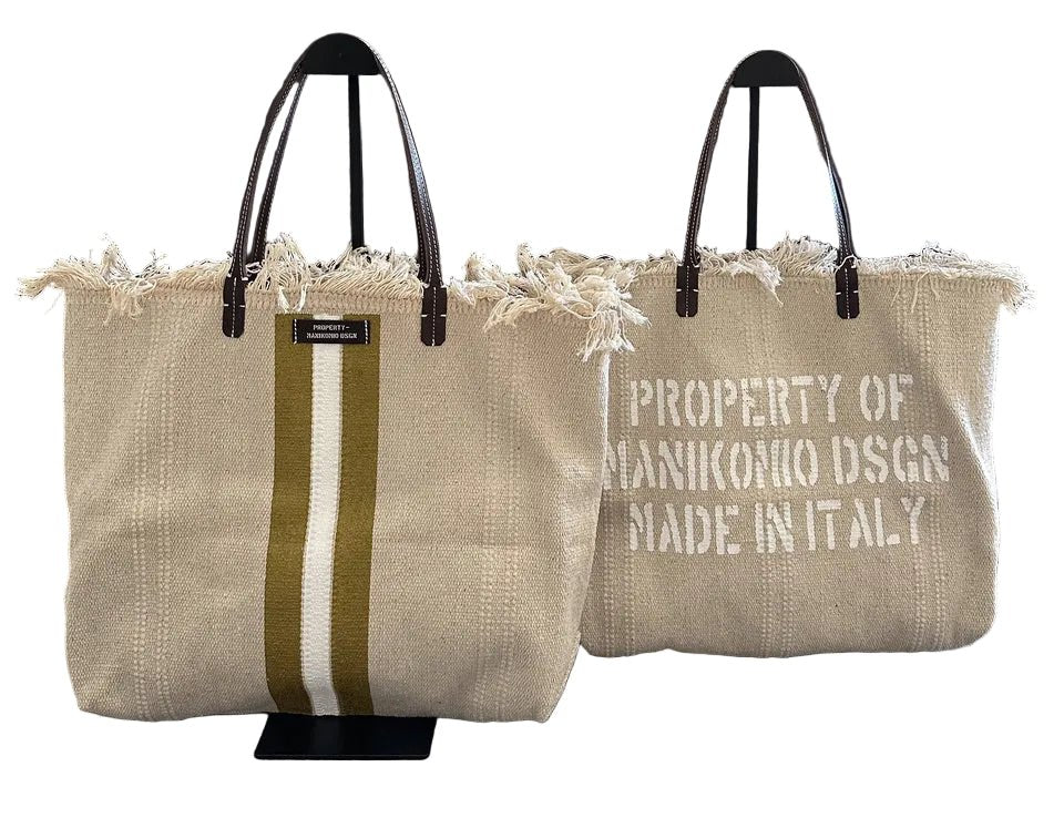 Shopper in cotone Manikomio SHPCS Gold - Pelletteria Allegrini