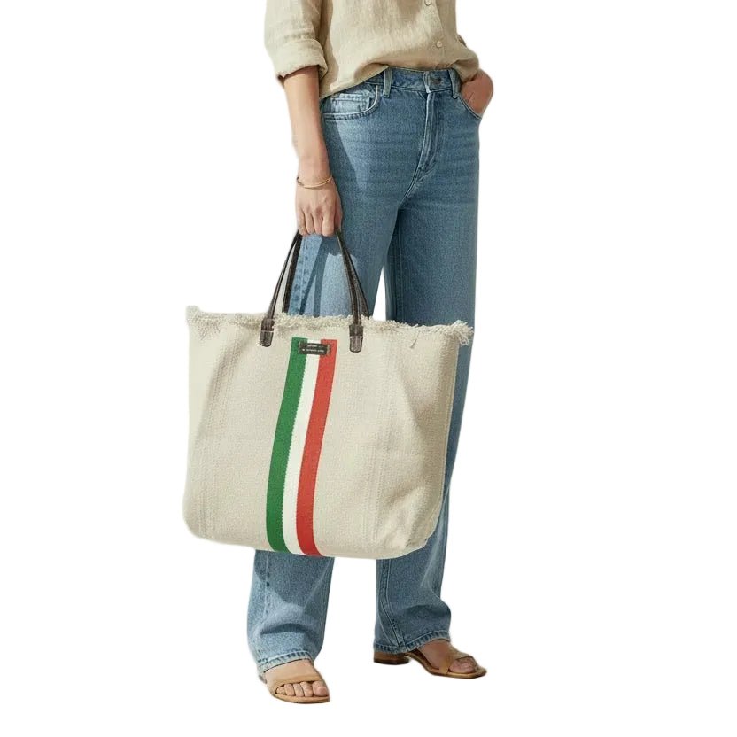 Shopper in cotone Manikomio SHPCS Italian flag - Pelletteria Allegrini