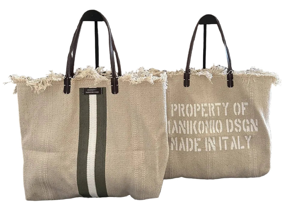 Shopper in cotone Manikomio SHPCS Military - Pelletteria Allegrini