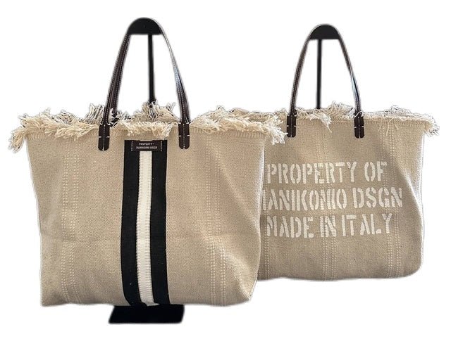 Shopper in cotone Manikomio SHPCS Nero - Pelletteria Allegrini
