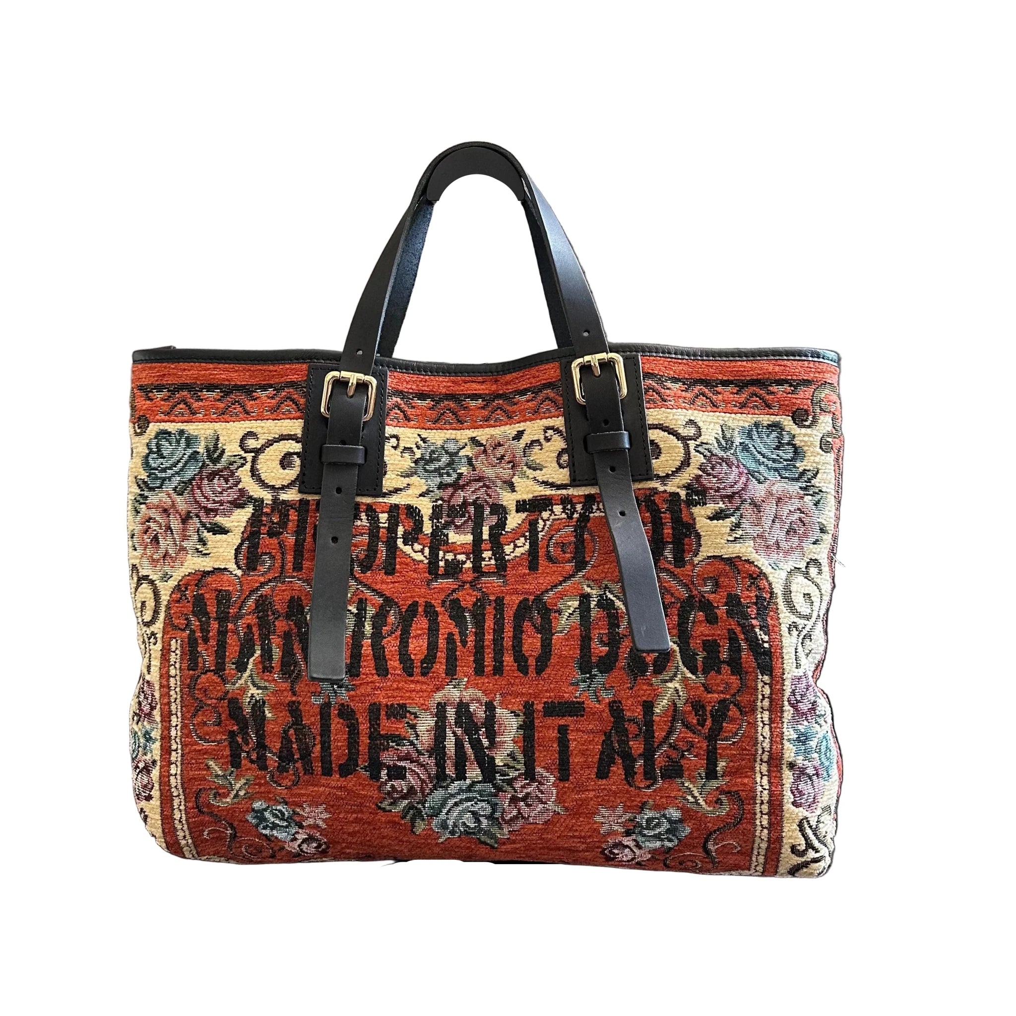 Shopping bag MANIKOMIO DESIGN 2 PROJECT "RUG" Arancio - Pelletteria Allegrini