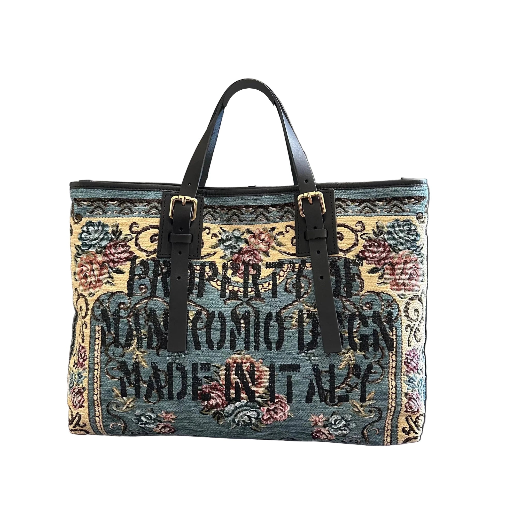 Shopping bag MANIKOMIO DESIGN 2 PROJECT "RUG" Azzurro - Pelletteria Allegrini