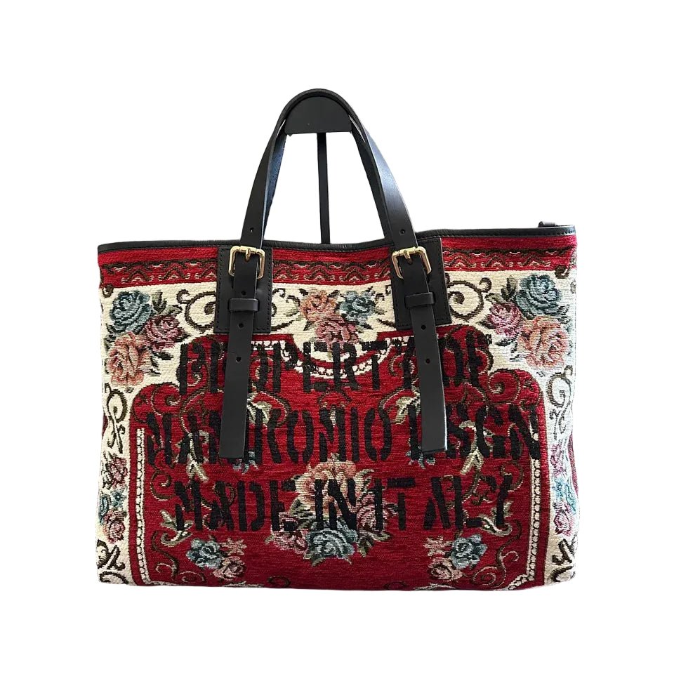 Shopping bag MANIKOMIO DESIGN 2 PROJECT "RUG" Rosso - Pelletteria Allegrini