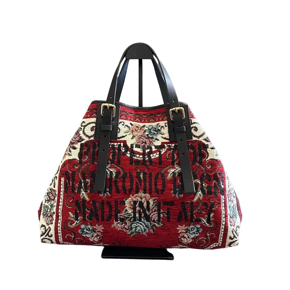 Shopping bag MANIKOMIO DESIGN 2 PROJECT "RUG" Rosso - Pelletteria Allegrini