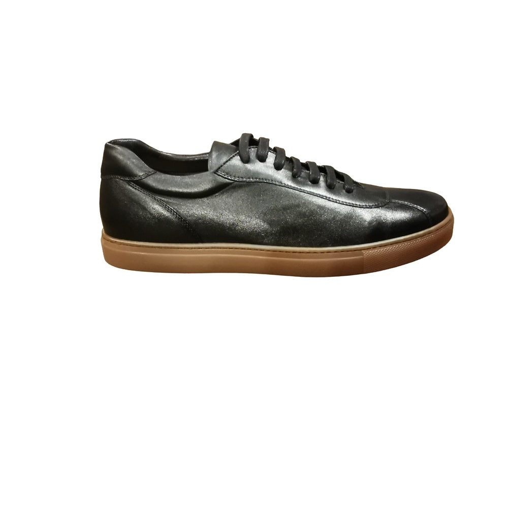 Sneaker bassa in pelle di agnello uomo Pelletteria Allegrini Filippo CLAUT Nero