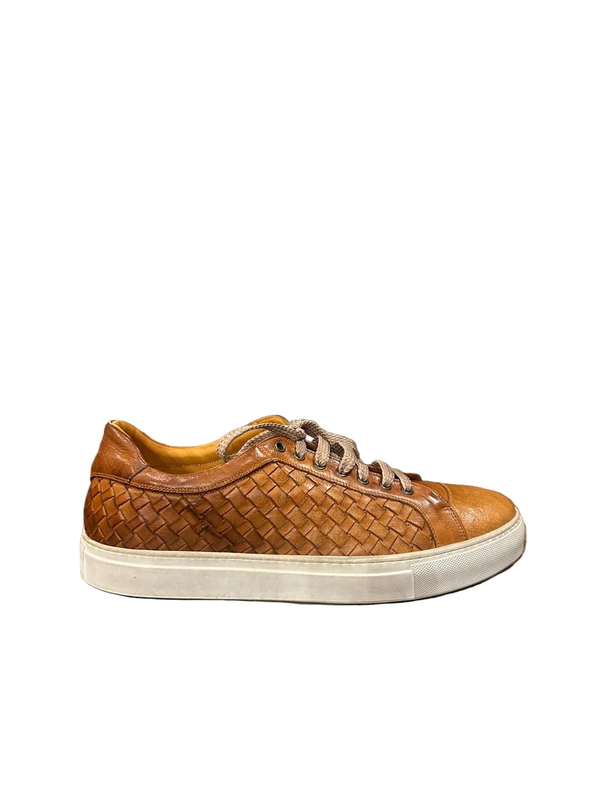Sneaker in pelle intrecciata uomo Pelletteria Allegrini Filippo 1411 Cuoio - Pelletteria Allegrini