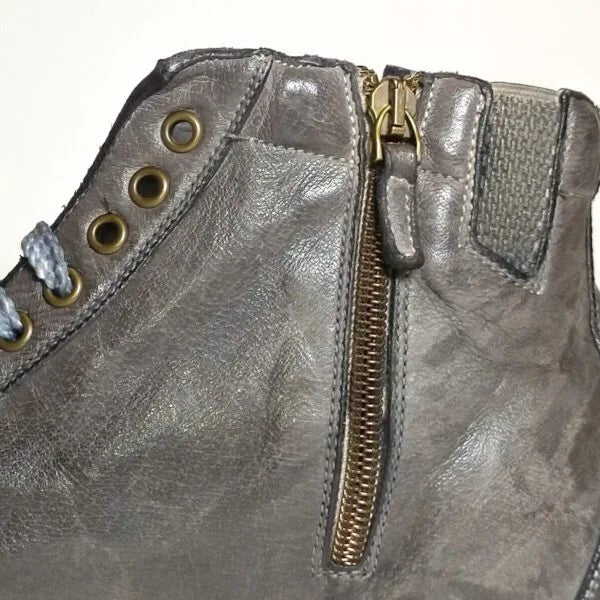 Sneakers alta da uomo in pelle Pelletteria Allegrini Filippo 6665 Pietra fumo - Pelletteria Allegrini