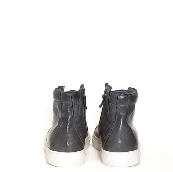 Sneakers alta da uomo in pelle Pelletteria Allegrini Filippo 6665 Pietra fumo - Pelletteria Allegrini