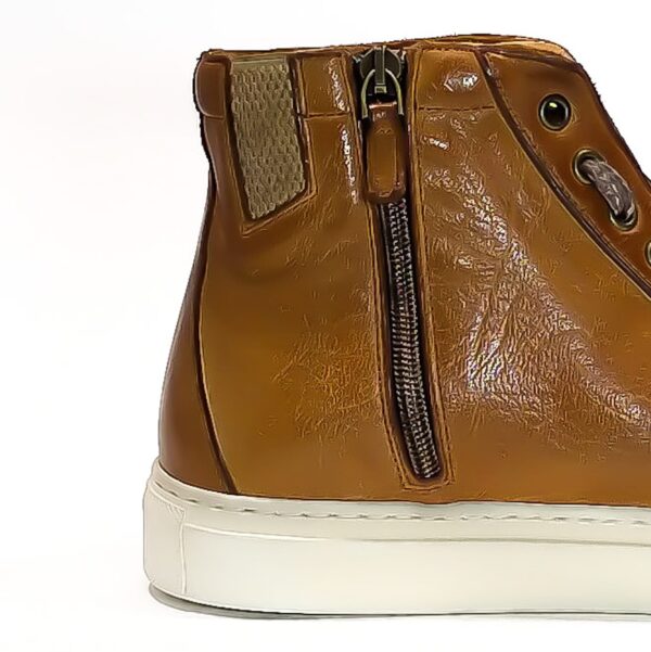 Sneakers alta donna in pelle Pelletteria Allegrini Filippo D665 Cuoio - Pelletteria Allegrini