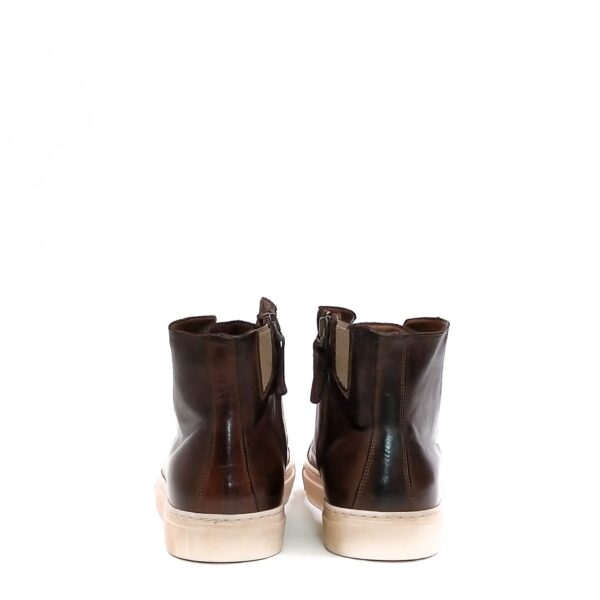 Sneakers alta donna in pelle Pelletteria Allegrini Filippo D665 Marrone - Pelletteria Allegrini