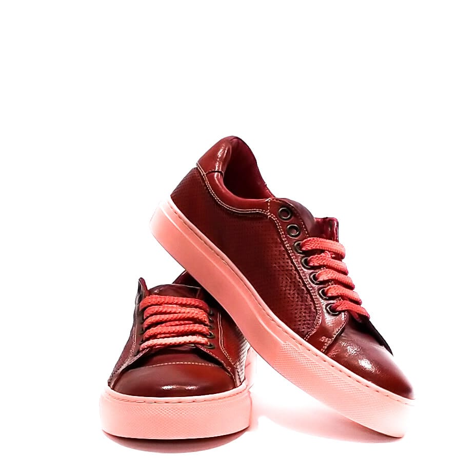 Sneakers bassa donna in pelle Pelletteria Allegrini Filippo D650 Porpora - Pelletteria Allegrini