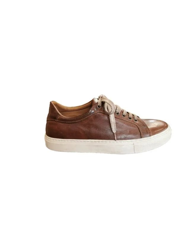 Sneakers bassa donna in pelle Pelletteria Allegrini Filippo D873 Marrone - Pelletteria Allegrini