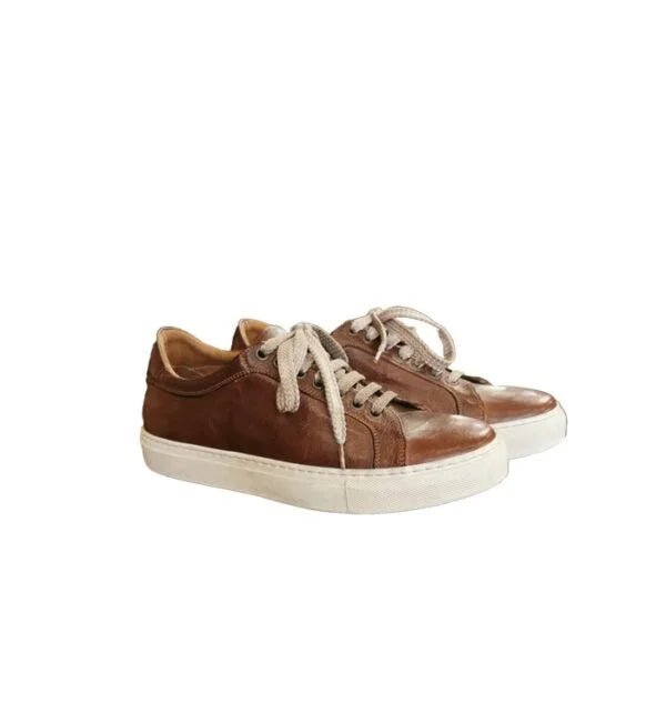 Sneakers bassa donna in pelle Pelletteria Allegrini Filippo D873 Marrone - Pelletteria Allegrini