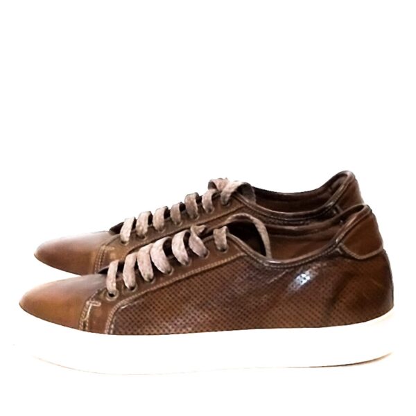 Sneakers uomo in pelle Pelletteria Allegrini Filippo Z841 Marrone - Pelletteria Allegrini