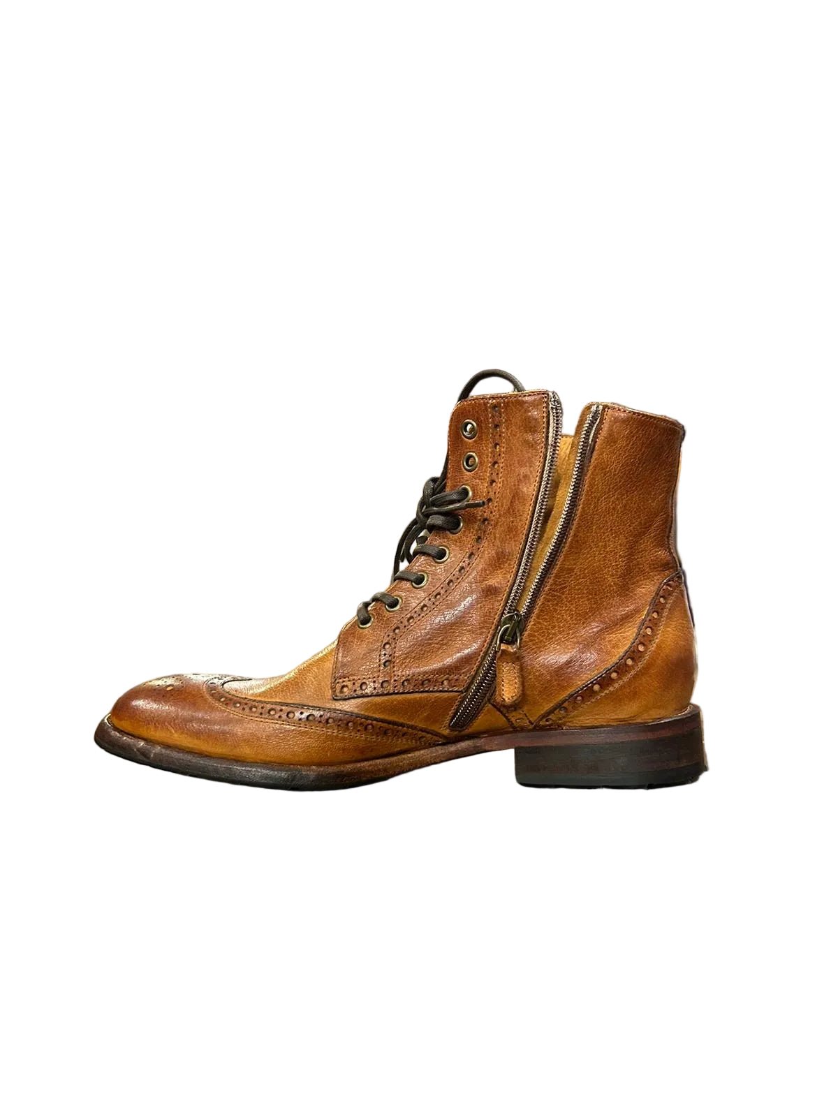 Stivaletto da uomo in pelle Pelletteria Allegrini Filippo 5295 Cuoio - Pelletteria Allegrini