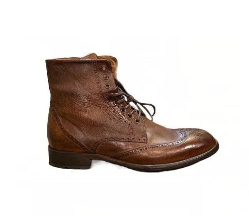 Stivaletto da uomo in pelle Pelletteria Allegrini Filippo 5295 Marrone - Pelletteria Allegrini