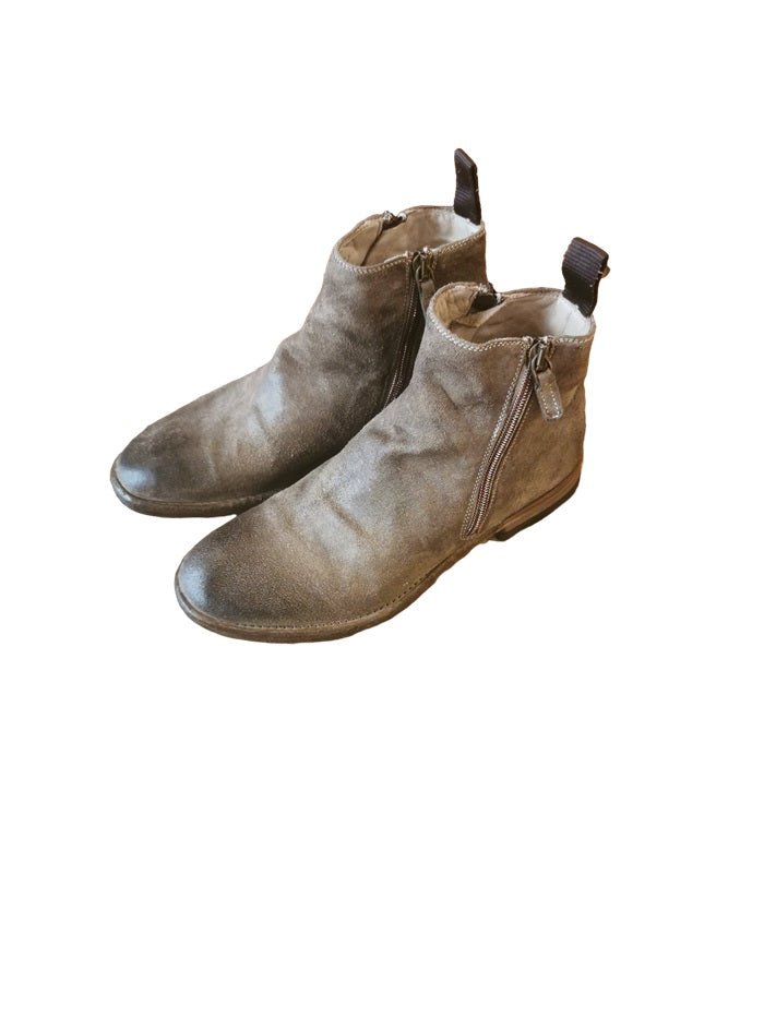 Stivaletto donna con zip in pelle rovesciata Pelletteria Allegrini Filippo D284 Corda - Pelletteria Allegrini