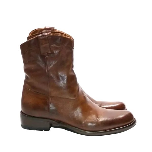 Stivaletto texano donna in pelle Pelletteria Allegrini Filippo 5258 Marrone - Pelletteria Allegrini