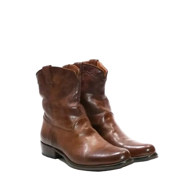 Stivaletto texano donna in pelle Pelletteria Allegrini Filippo 5258 Marrone - Pelletteria Allegrini