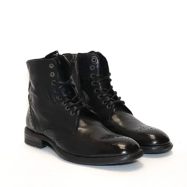 Stivaletto uomo in pelle Pelletteria Allegrini Filippo 5295 Nero - Pelletteria Allegrini