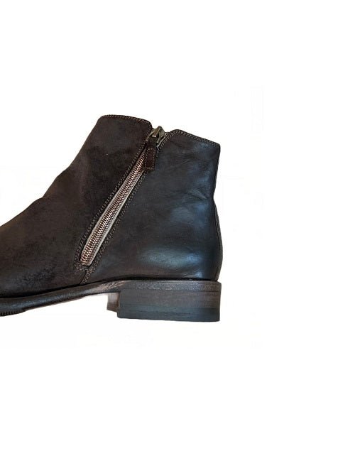 Stivaletto uomo in pelle rovesciata Pelletteria Allegrini Filippo 5232 ebano - Pelletteria Allegrini
