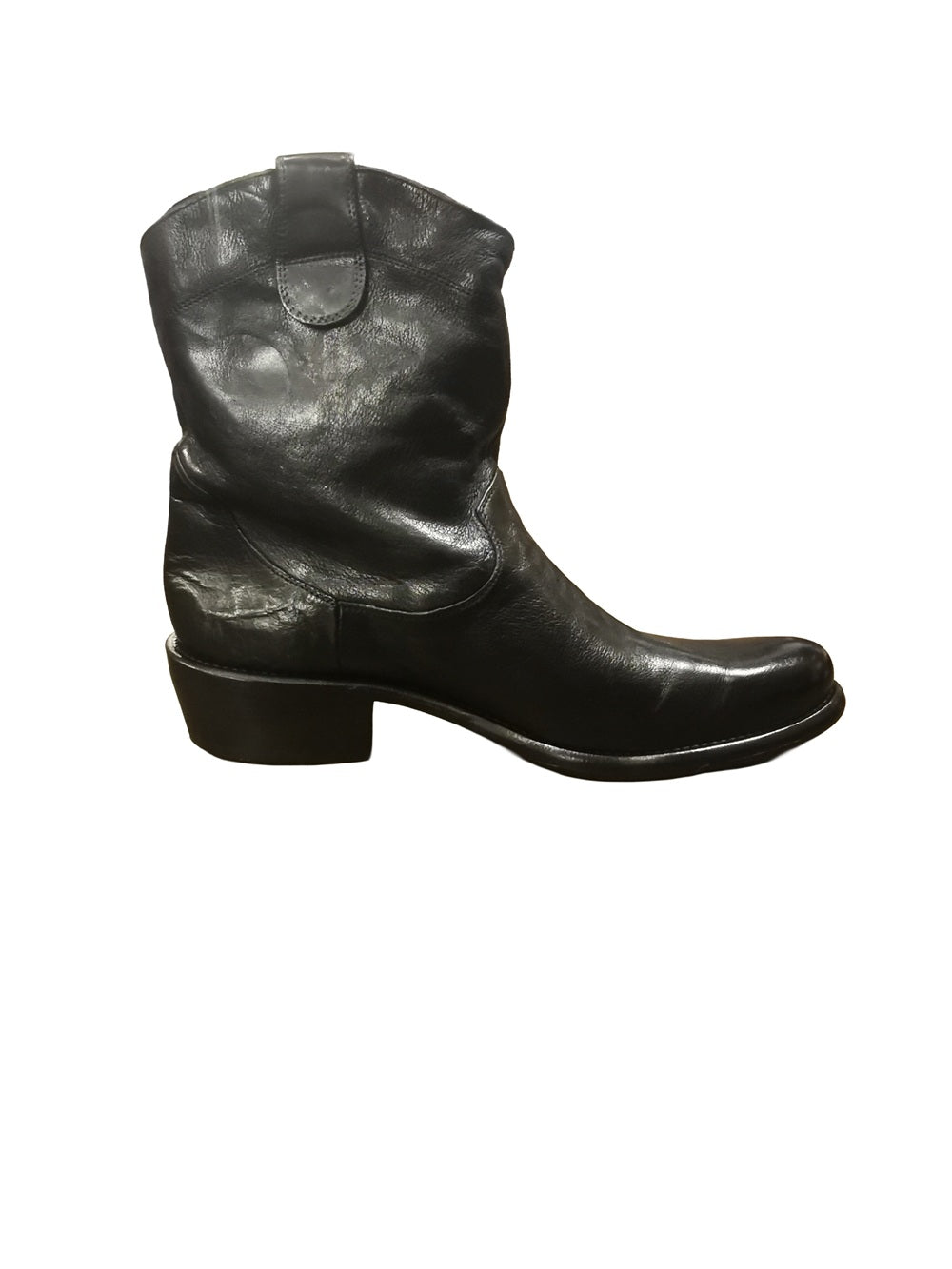 Texano uomo in pelle di bufalo Pelletteria Allegrini Filippo E450 Nero
