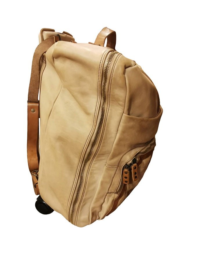 Trolley/zaino in pelle Pelletteria Allegrini Filippo 1604 Beige - Pelletteria Allegrini