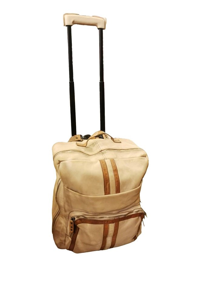 Trolley/zaino in pelle Pelletteria Allegrini Filippo 1604 Beige - Pelletteria Allegrini