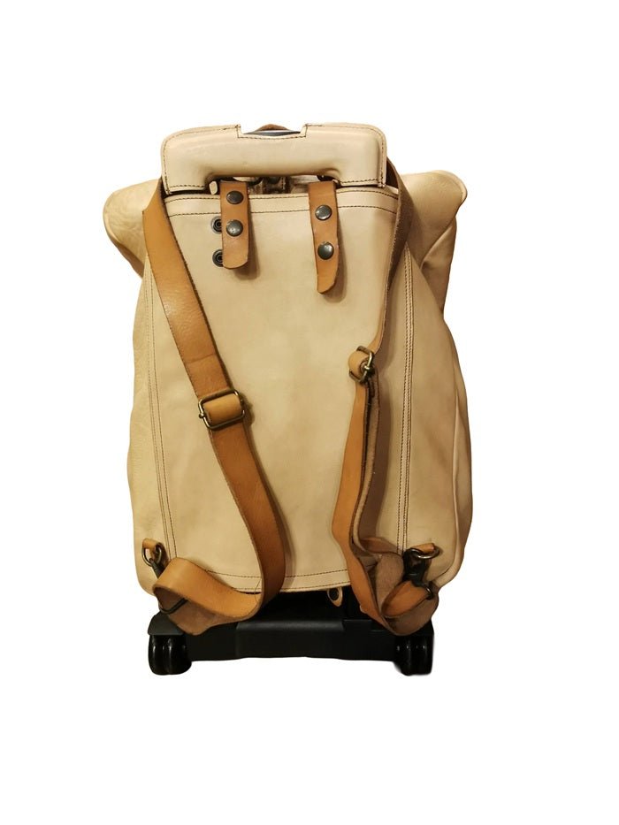 Trolley/zaino in pelle Pelletteria Allegrini Filippo 1604 Beige - Pelletteria Allegrini